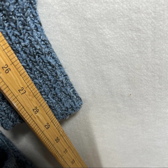 Cascade Blues Long Line Long Sleeved Blue & Black Open Knit Cardigan M - Picture 12 of 12